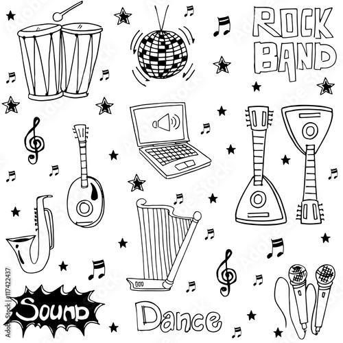 Element music doodles hand draw