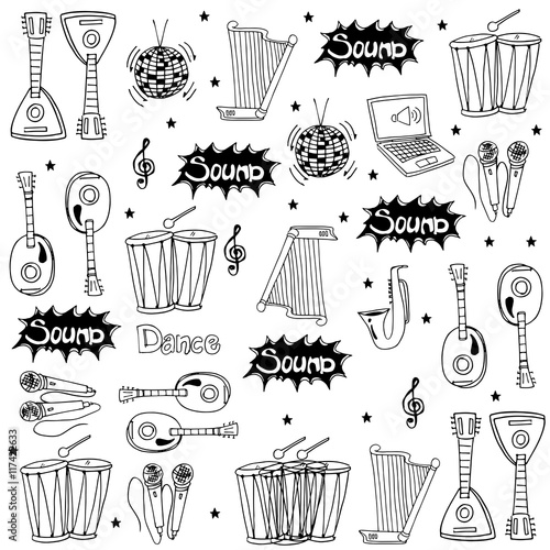Object music doodles set