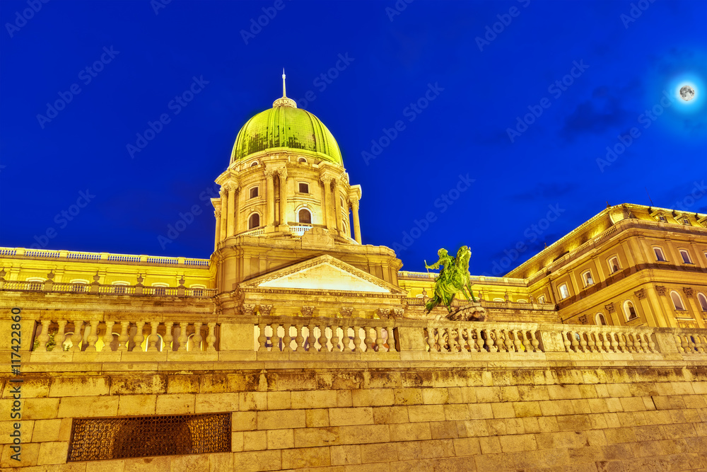 Budapest Royal Castle at night time. Hungary.