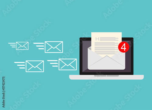 Incoming email. Receiving messages. New mail receive. Inbox message. Inbox email.