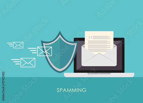 Spamming blocker. Email protection. Secure communication. photo