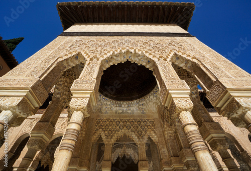 Nasrid Palace - Court of the Lions in Alhambra in Granada, Spain