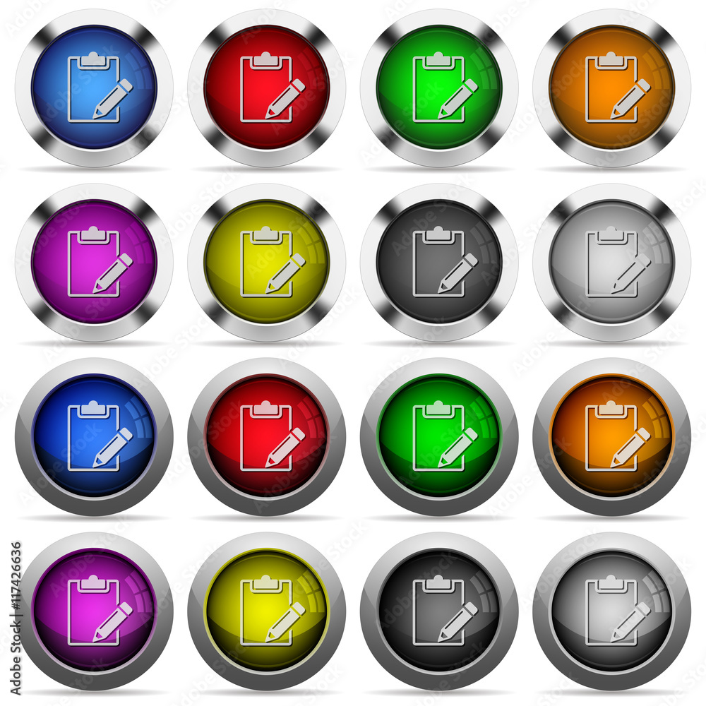 Blank notepad glossy button set Blank notepad glossy button set