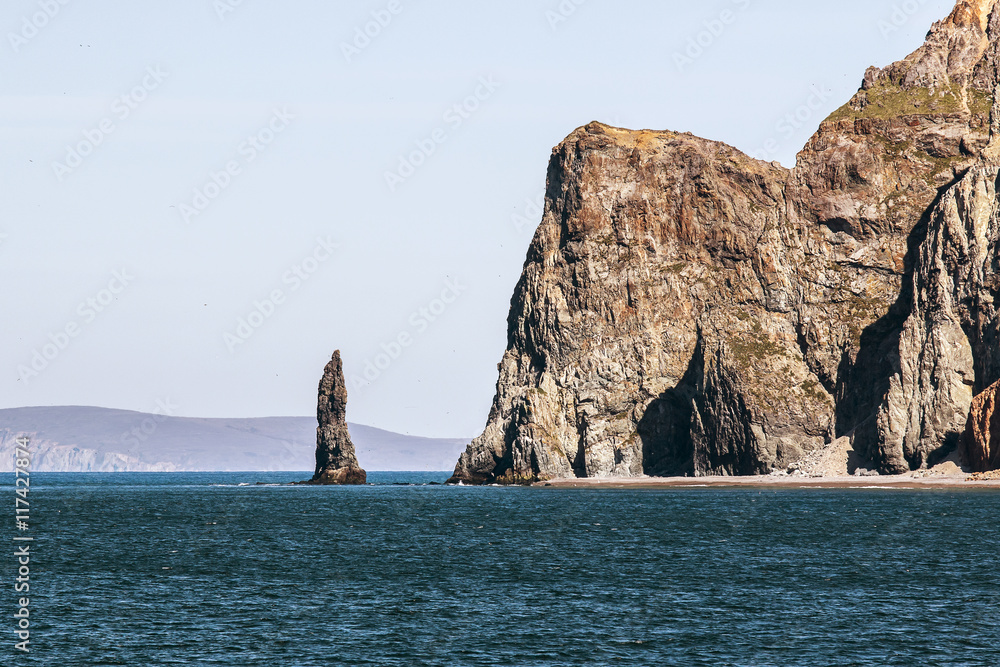 steep rocky shore