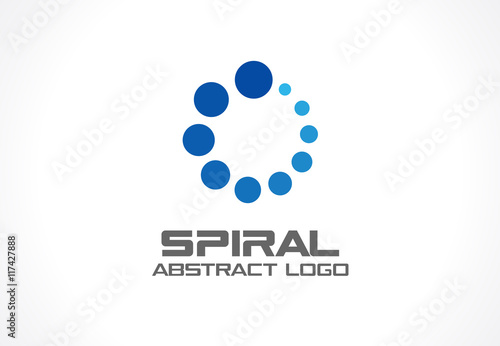 Abstract business company logo. Corporate identity design element. Social media, growth, internet connect logotype idea. Loading spiral group, swirl, technology progress, concept. Vector icon