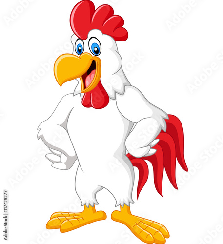 Happy rooster cartoon