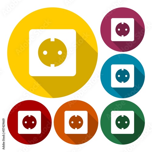 Socket vector icon - colored set