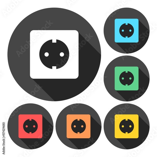 Socket vector icon - colored set