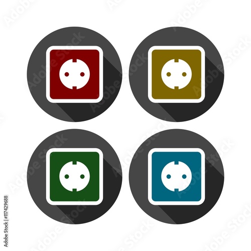 Socket vector icon - colored set