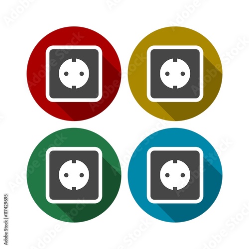 Socket vector icon - colored set