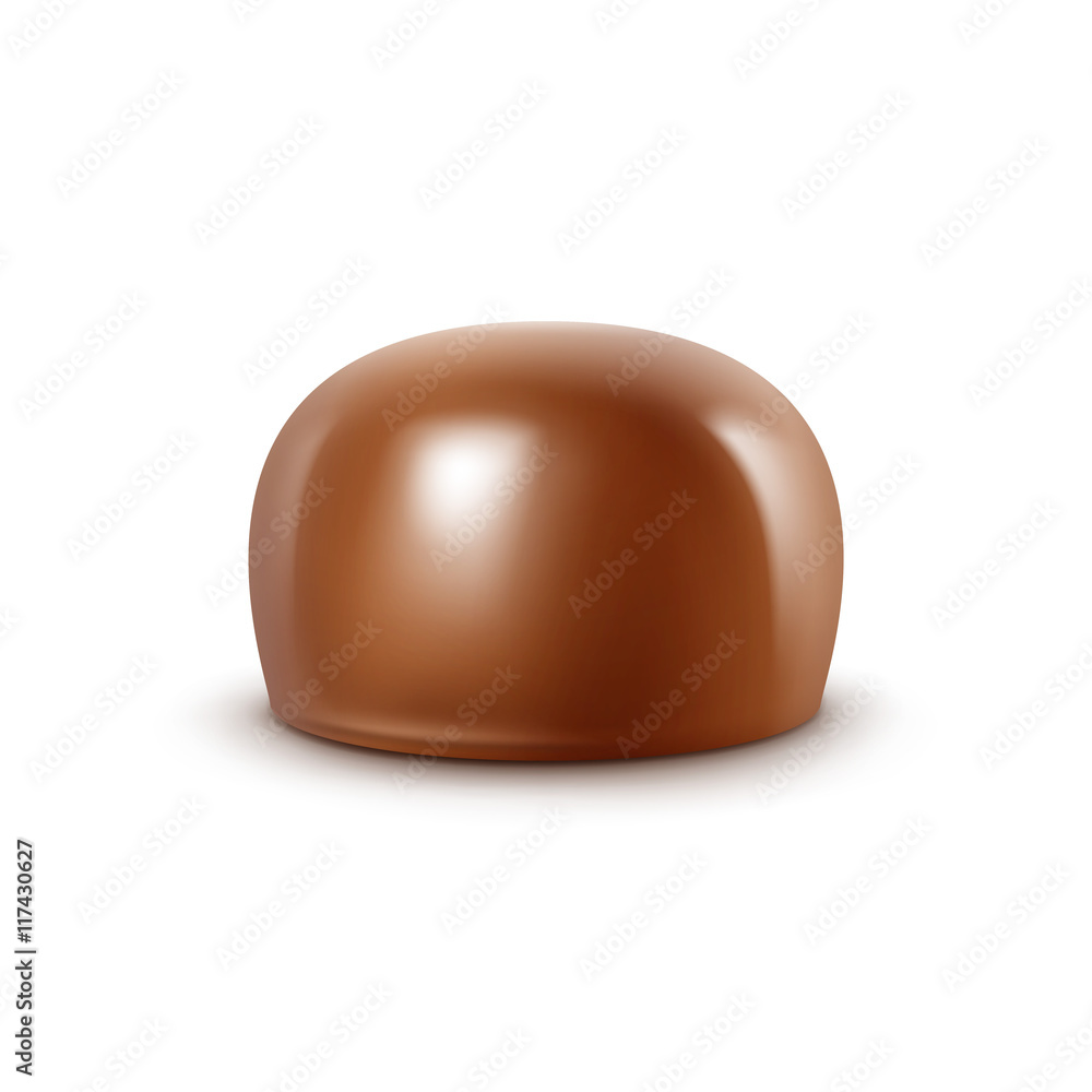 Realistic Milk Chocolate Candy Isolated on White Background Realistic Milk Chocolate Candy Isolated on White Background