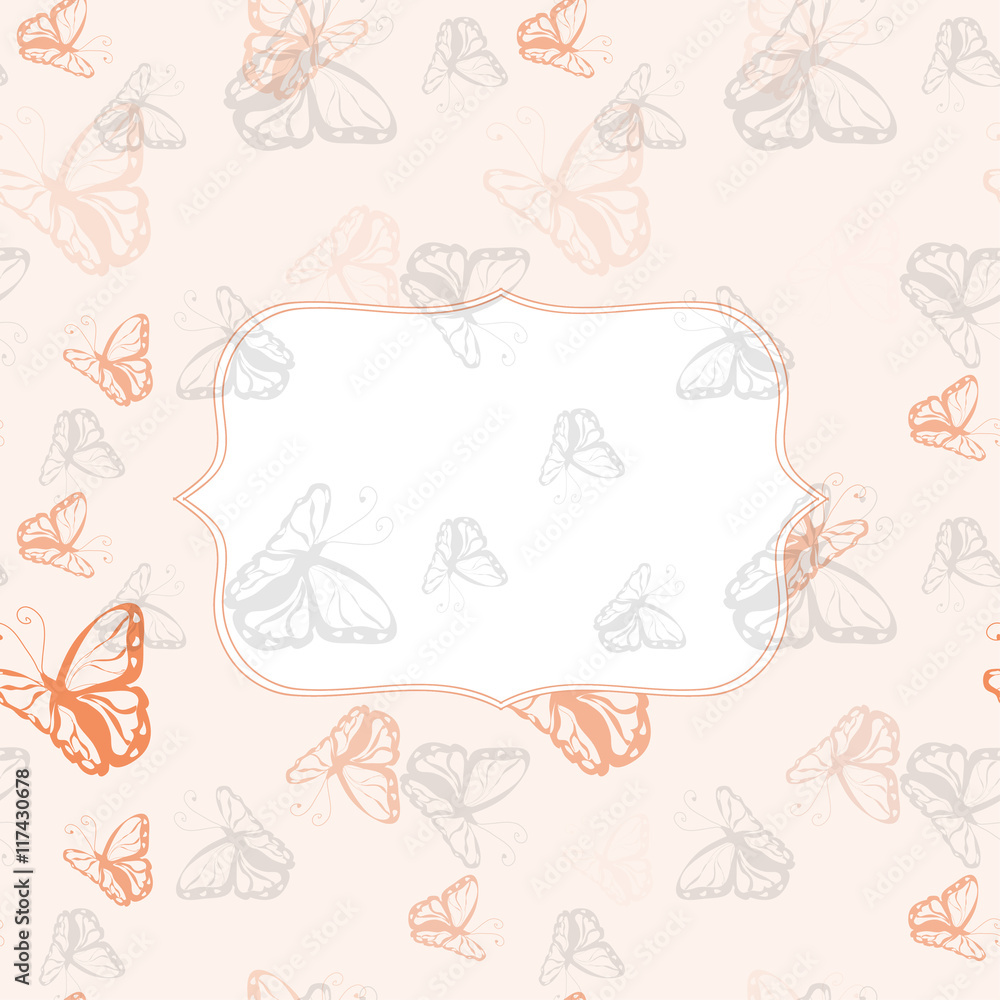 Greeting card with Butterfly monochrome background
Greeting card with Butterfly monochrome background