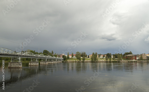 Bridge and River in Umea  Sweden
