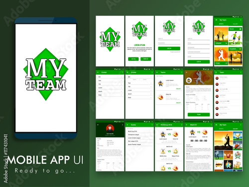 Sports Mobile App UI, UX and GUI template.