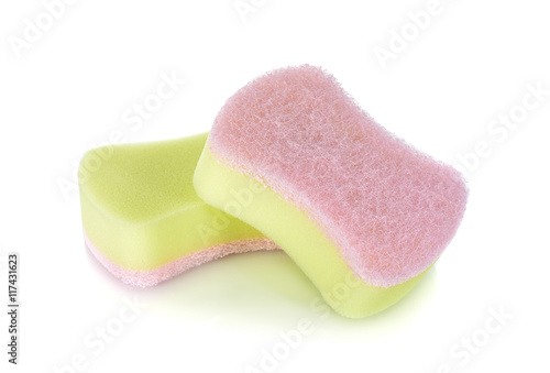 unused sponge on white background