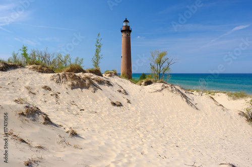 Little Sable Point Lighthouse in dunes, built in 1867 © haveseen