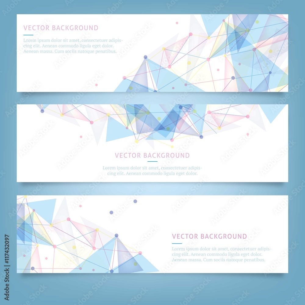 Banners with polygonal design