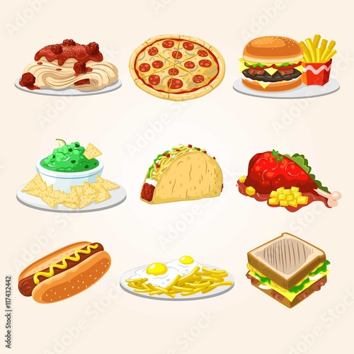Fast food illustrations photo