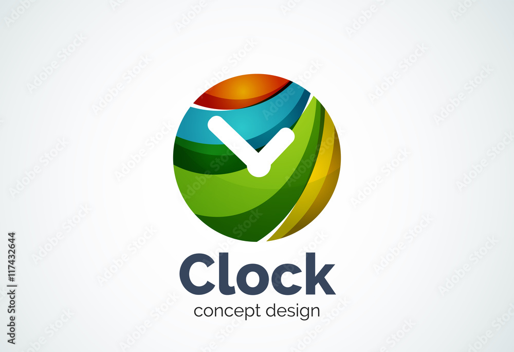 Clock logo template, time management business concept Clock logo template, time management business concept