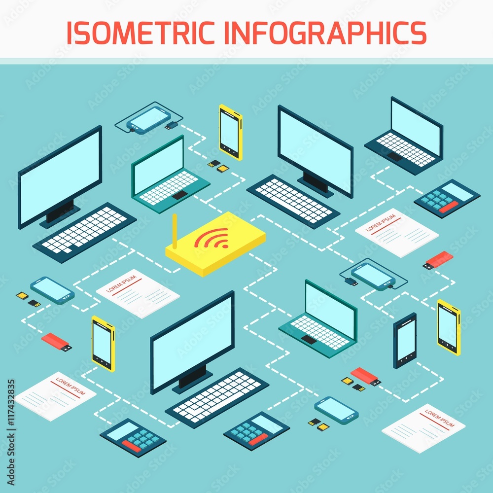 Isometric infographic Isometric infographic