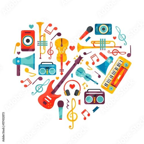 Circle made of music instruments