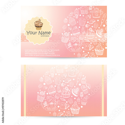 vector of bakery business card template design