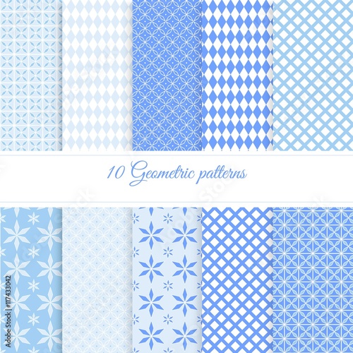 Blue geometric patterns