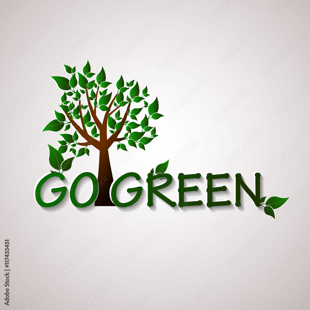 Obraz premium Go green design template. Environment vector illustration