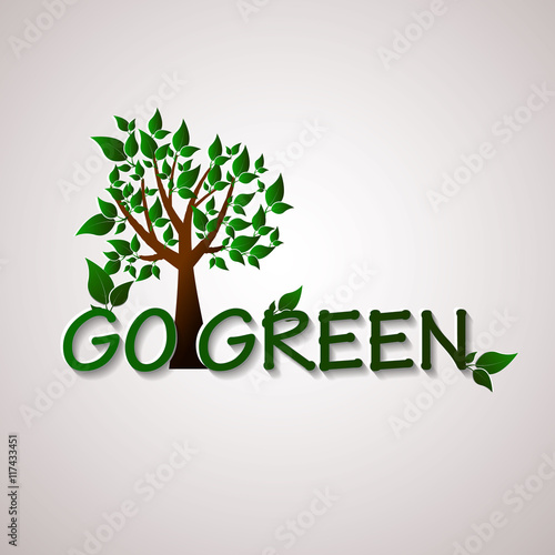 Go green design template. Environment vector illustration