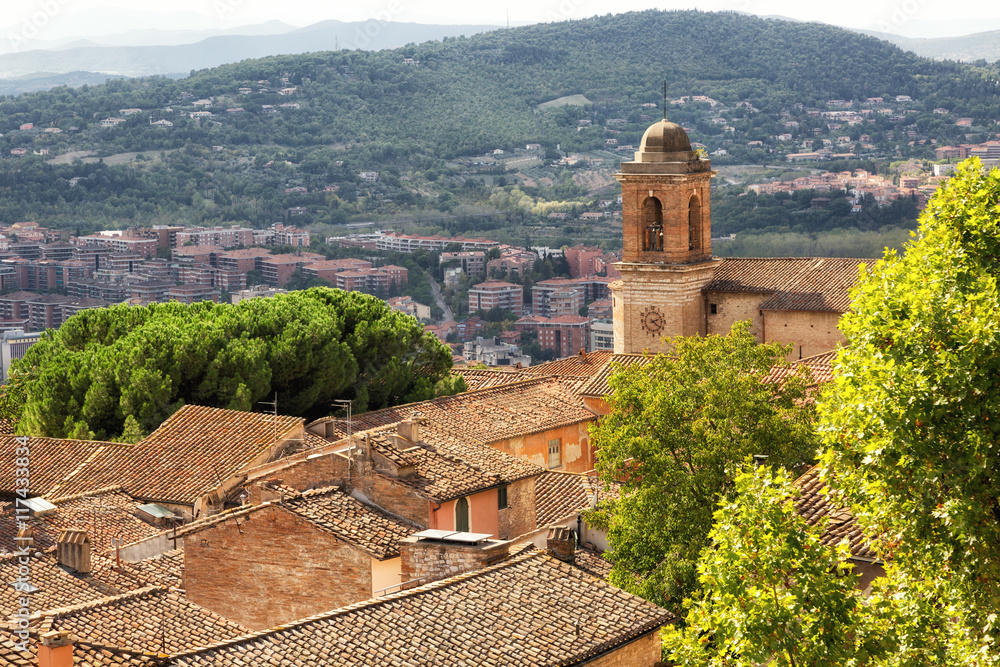 Beautiful view of the ancient city of Perugia. Umbria, Italy