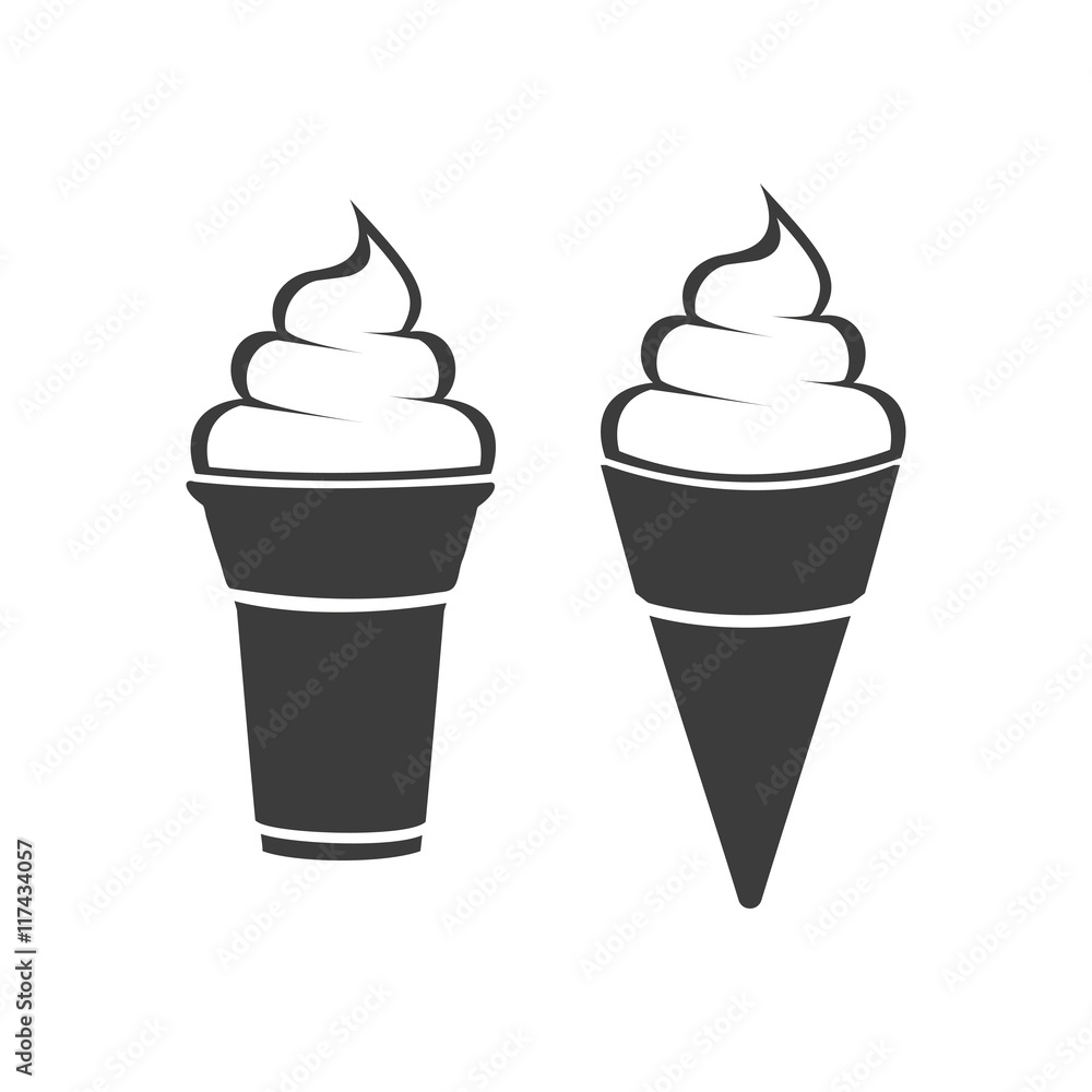 Ice cream icon. Ice cream Vector isolated on white background. Flat vector illustration in black. EPS 10 Ice cream icon. Ice cream Vector isolated on white background. Flat vector illustration in black. EPS 10