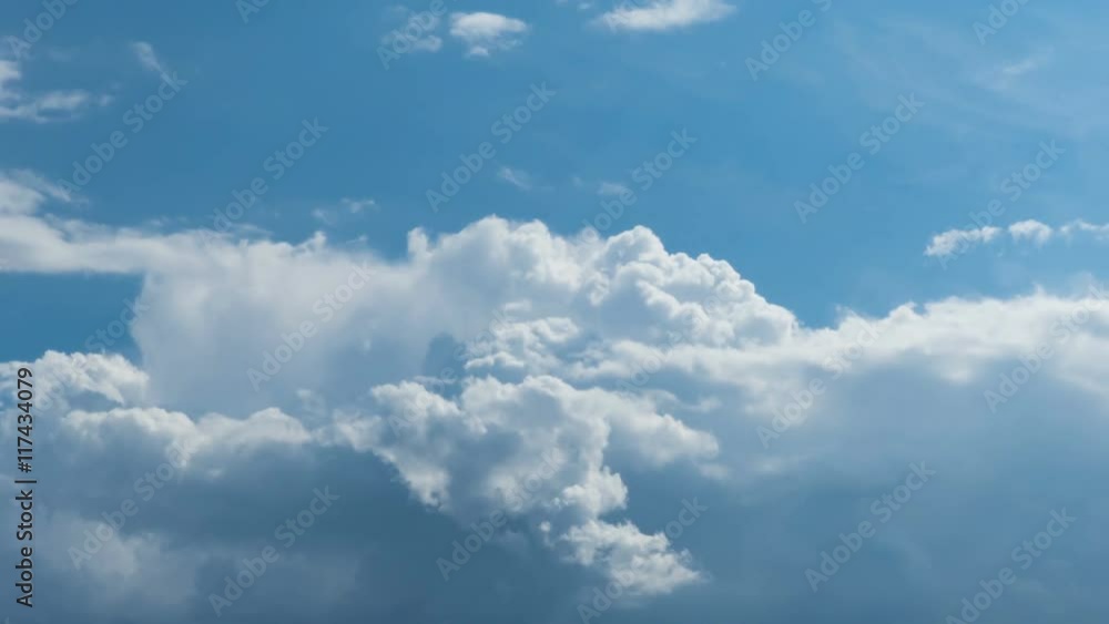 White clouds in the blue sky, time-lapse White clouds in the blue sky, time-lapse