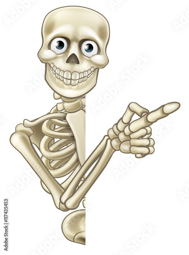 Cartoon Pointing Skeleton