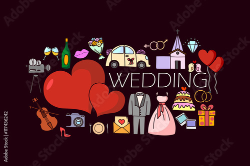 Wedding concept for web design template