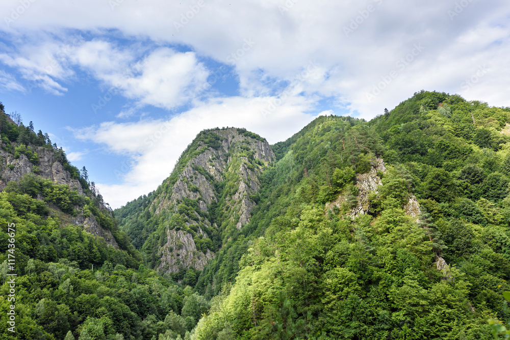 Photo of peaks of fagaras mountains, Romania.