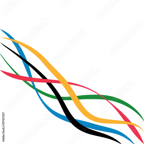 Olympic games vector background. Abstract curly line with olympics color. photo