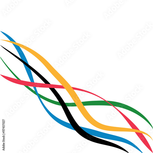 Olympic games vector background. Abstract curly line with olympics color.