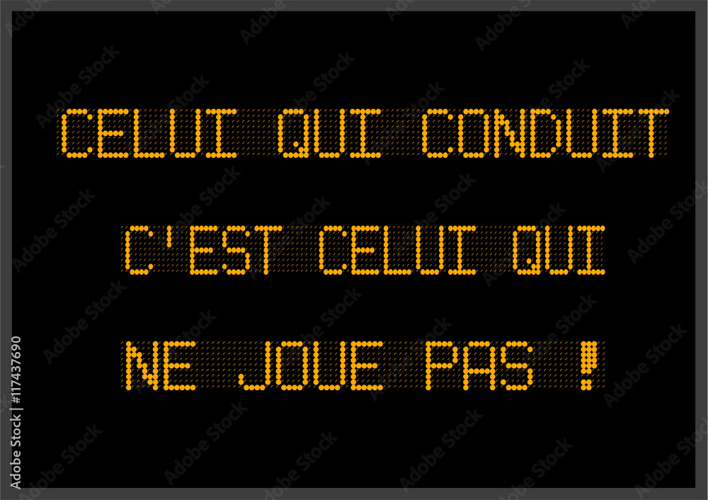 panneau celui qui conduit ne joue pas Illustration Stock Adobe Stock