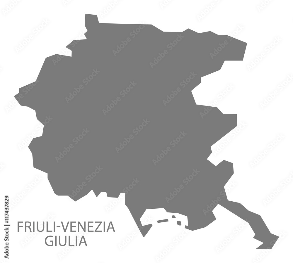 Friuli-Venezia Giulia Italy Map grey
