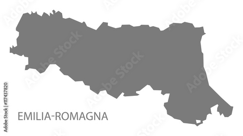 Billede på lærred Emilia-Romagna Italy Map grey