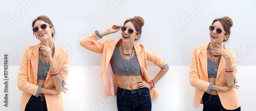 Beautiful fashion girl on l...