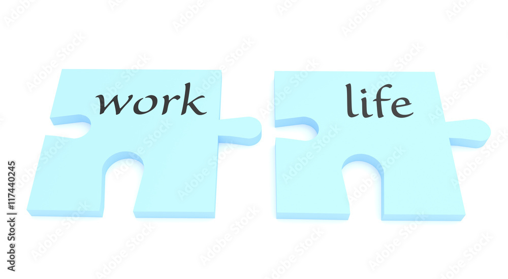 Puzzle Pieces: Work Life Balance, 3d illustration Puzzle Pieces: Work Life Balance, 3d illustration