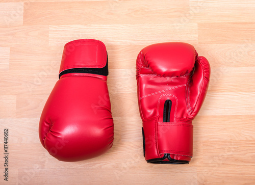 Two red boxing gloves