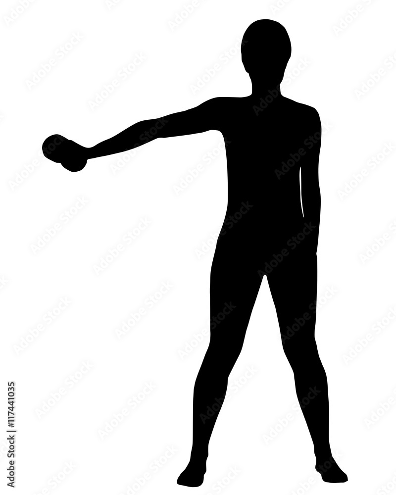 Silhouette einer Frau beim Training Silhouette einer Frau beim Training