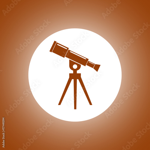 Telescope icon. Flat design style.