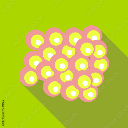 Group of viruses icon in flat style on a green background