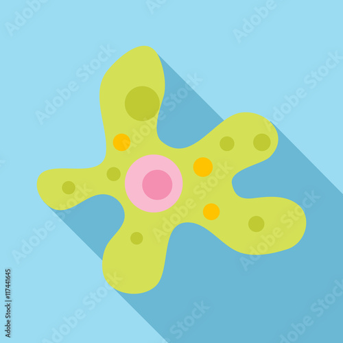 Bacteria or virus icon in flat style on a light blue background