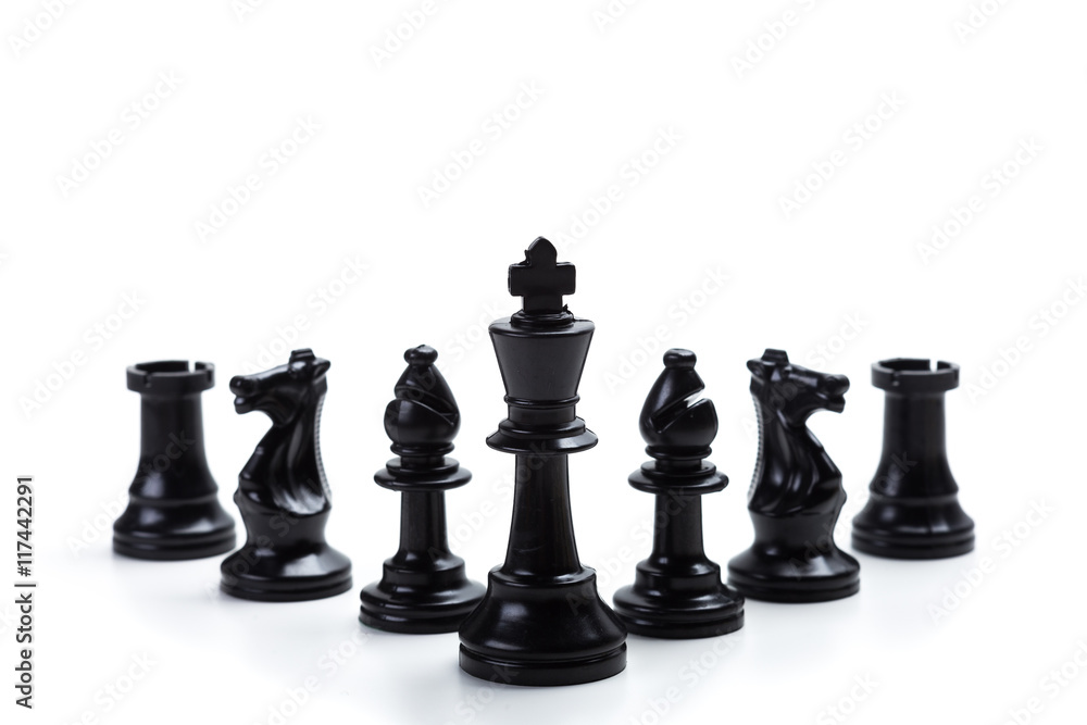 Chess game or chess pieces with white background Chess game or chess pieces with white background