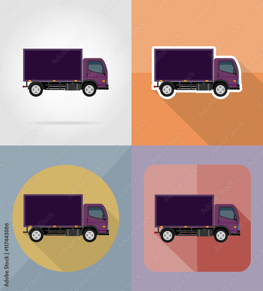 truck for transportation cargo flat icons vector illustration truck for transportation cargo flat icons vector illustration