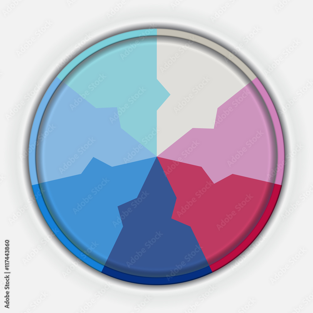 Template Infographic multi-coloured circle for seven options Template Infographic multi-coloured circle for seven options